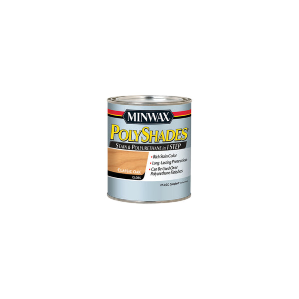 Minwax 21770 1/2 Pint Classic Oak Polyshades® Gloss Wood Stain