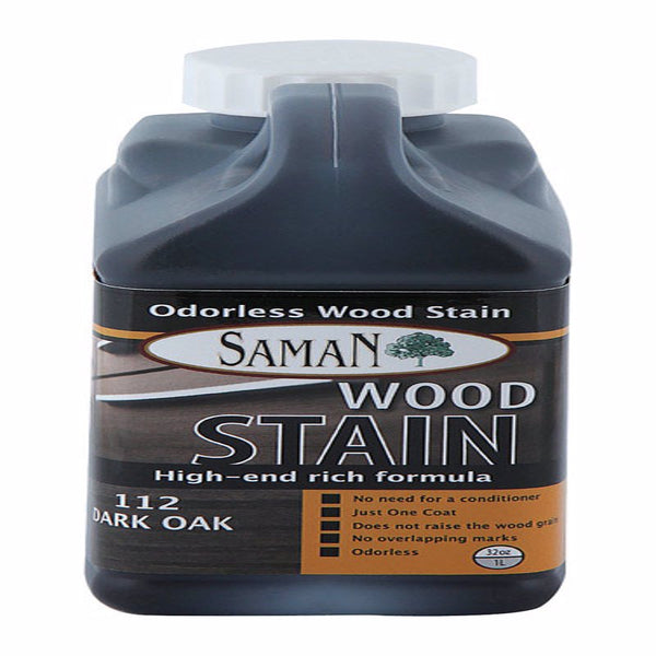 Tinte para madera a base de agua de color roble oscuro semitransparente Saman, 32 oz (paquete de 12).