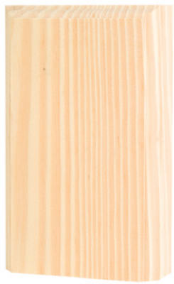 Trim Block Moulding, Corner Base, Oak, 6 x 3.75 x 1-In.