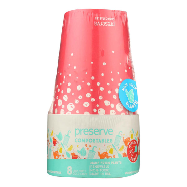 Preserve - Cups Hot Compo Red - Case of 12 - 8 CT (Pack of 12)
