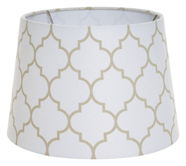 Living Accents Drum Brown/White Fabric Lamp Shade 1 pk
