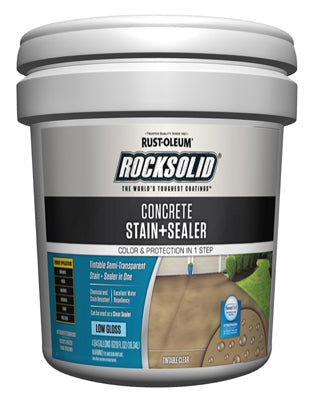 Tinte y sellador para hormigón semitransparente RockSolid, base de tinte de bajo brillo, 5 galones