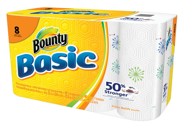 Bounty Basic Paper Towels 36 sheet 1 ply 8 pk