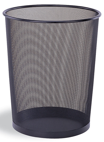 Organize It All 42167w-B 13-3/4 X 11-1/2 Black Round Wastebaskets