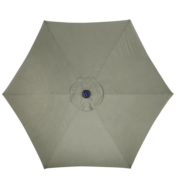 Sombrilla LED solar inclinable de 9 pies en color topo de Living Accents