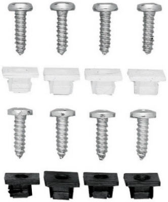 Deluxe License Plate Fastener, Nylon, White, 4-Pk. (Pack of 6)