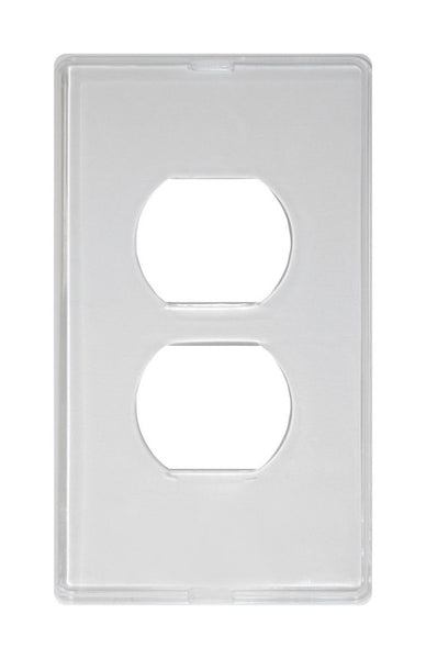 Amerelle Paper-It Clear 1 gang Plastic Duplex Outlet Wall Plate 1 pk