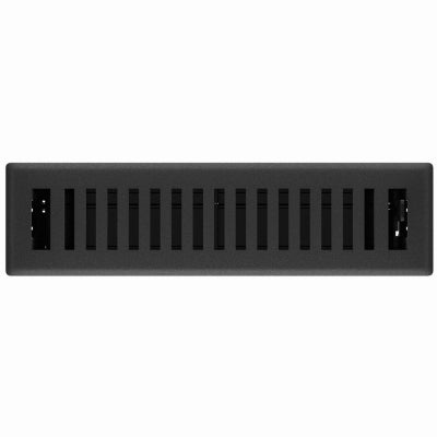 Signature Series Floor Register, Black Iron Montezuma, Steel, 2-1/4 x 12-In.