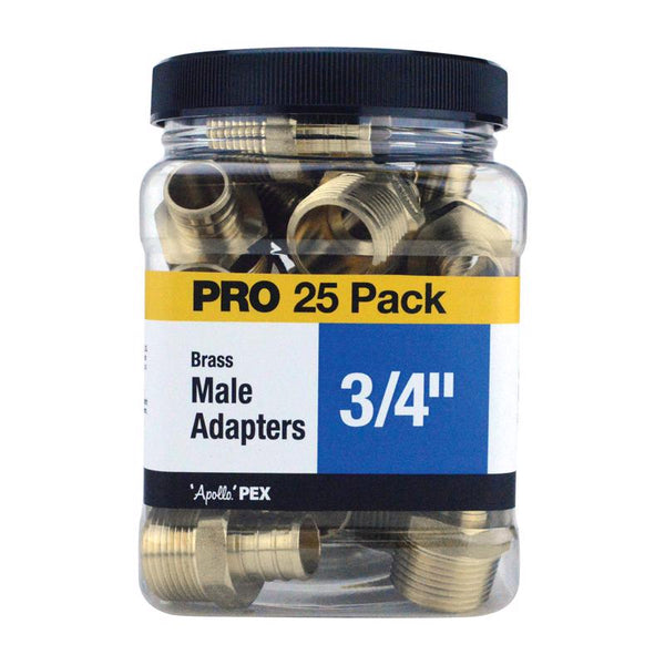 Adaptador macho PEX de 3/4", paquete de 25