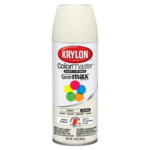 Krylon ColorMaster Gloss Ivory Spray Paint 12 oz. (Pack of 6)