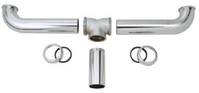 Center Outlet Drain, 2 Bowl, 1.5 x 16-In.