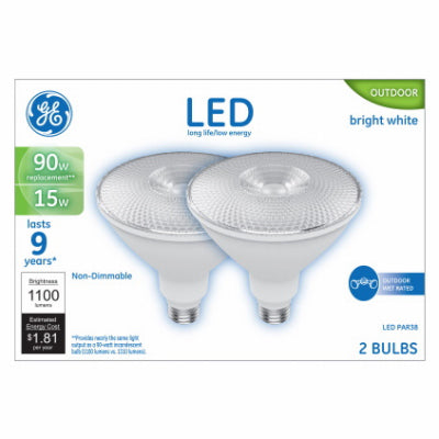 LED Flood Light Bulbs, Bright White, Clear, 1200 Lumens, 15-Watts, 2-Pk.