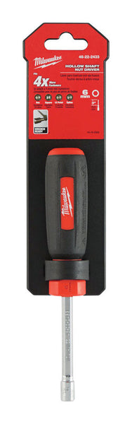 Destornillador de tuercas de eje hueco métrico Milwaukee de 6 mm, 7 pulg. de largo, 1 pieza.