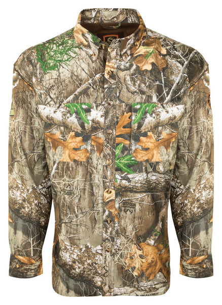 Camisa de cuello alto con borde Realtree y manga larga para hombre Drake L