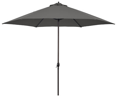 Sombrilla de lujo para patio, tela color carbón/poste de aluminio, 11 pies