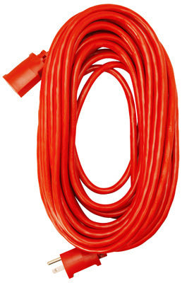 Extension Cord, 14/3 SJTW Red Round Vinyl, 100-Ft.