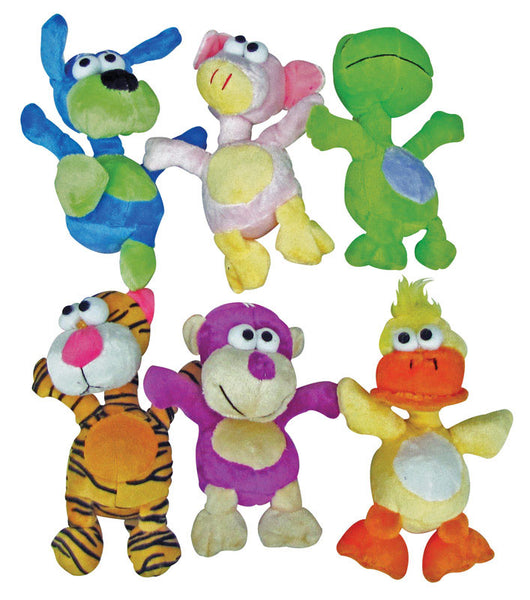 Diggers Multicolored Skinny Neck Plush Dog Toy Large