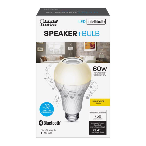 Feit Electric 60 W 800 lm. A19 Warm White Equivalence E26 LED Speaker Bulb