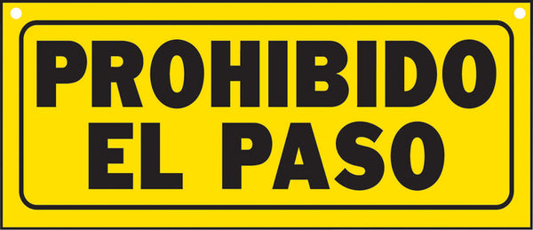 Letrero informativo amarillo Hy-Ko en español de 6 pulgadas de alto x 14 pulgadas de ancho (paquete de 5)