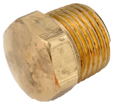 Brass Threaded Hex Head Pipe Plug, Lead-Free, 1/8-In. (Pack of 10)