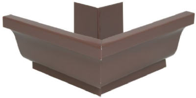 Canalón exterior de inglete, acero galvanizado marrón, 4 pulgadas