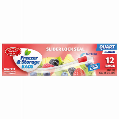 Freezer Storage Bag, Slide & Seal, Qt., 15-Ct. (Pack of 24)
