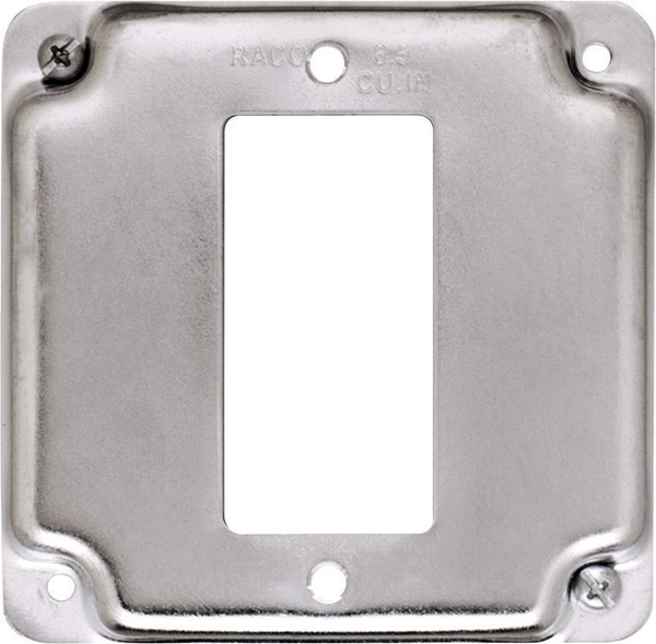 Tapa de caja de acero Raco cuadrada de 1 unidad para 1 receptáculo GFCI