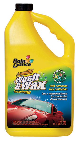 Rain Dance Concentrated Liquid Car Wash Detergent and Wax 64 oz. with Carnauba