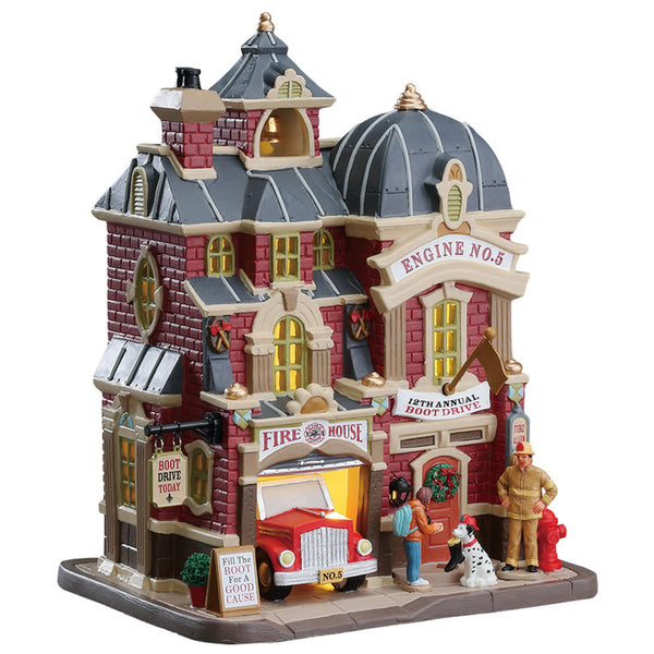 Lemax Boot Drive at the Fire House Village Building Multicolored Porcelain 1 pk