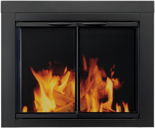 GHP Astor Black Powder Coated Steel Fireplace Screen