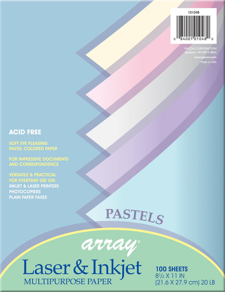 Pacon 101048 8-1/2 X 11 Pastel Bond Paper 100 Count