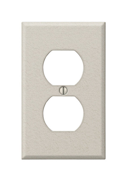 Amerelle Contractor Metallic 1 gang Stamped Steel Duplex Outlet Wall Plate 1 pk