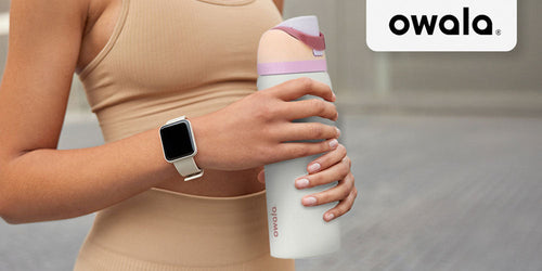 Manténgase fresco y con estilo con la botella de agua Owala FreeSip Coastal Mist de 32 oz 