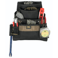 CLC 3.75 in. W X 14.25 in. H Polyester Tool Bag 11 pocket Black/Tan 1 pc