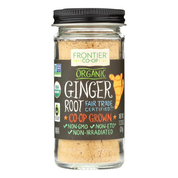 Polvo de raíz de jengibre de Frontier Herb - Orgánico - Certificado de comercio justo - Molido - 1,31 oz