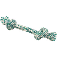 Mammoth Extra Fresh Rope Dog Toy 2 Knot Bone 14 in Durable Chew Toy Helps Clean Teeth for Strong Chewers