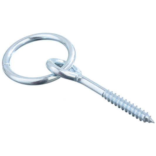 Hampton Large Zinc-Plated Silver Steel 3.625 in. L Hitching Ring W/Lag Screw 350 lb. 1 pk (Pack of 5)