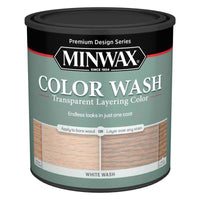 Minwax Transparent White Wash Pickling Water-Based Acrylic Wood Stain 1 Qt. - Open Box