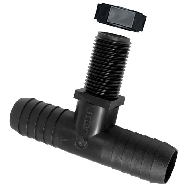 Conector en T de polipropileno Green Leaf de 11/16 pulg. de diámetro x 1/2 pulg. de profundidad, paquete de 1