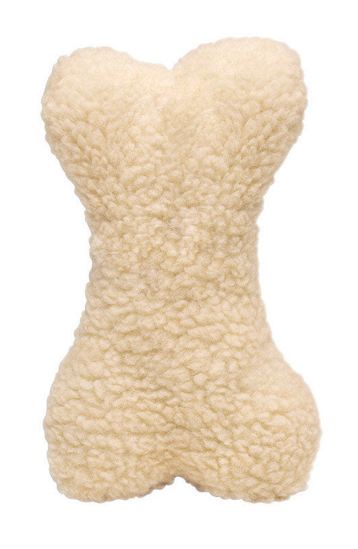 Boss Pet Digger's White Plush Bone Fleece Bone Dog Toy Large 1 pk