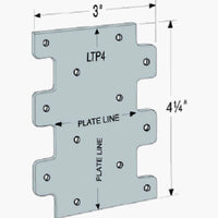 Simpson Strong-Tie 4.3 in. H X 0.1 in. W X 3 in. L Galvanized Steel Tie Plate - Open Box