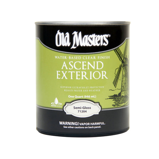 Old Masters Ascend Semi-Gloss Clear Water-Based Finish 1 qt (Pack of 4)