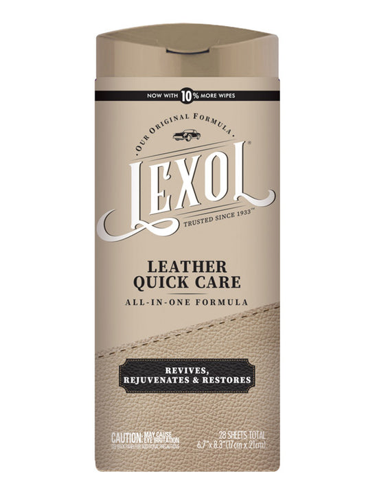 Lexol Quick Care Leather Cleaner And Conditioner 28 sheet Wipes