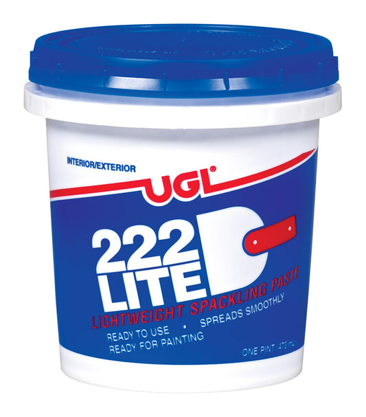 UGL 222 Lite Ready to Use White Lightweight Spackling Paste 1 pt. (Pack of 6)