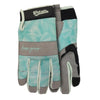 Watson Gloves Home grown L Spandex Tropical Leaf Pattern Gray/Green Gardening Gloves
