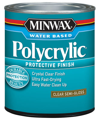 Minwax Semi-Gloss Clear Polycrylic 1 Qt. (Pack Of 4)