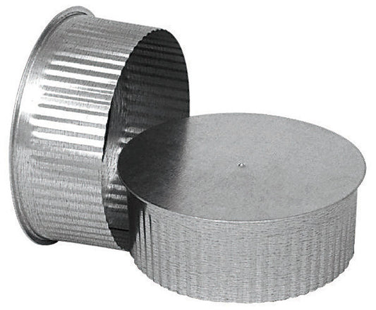 Imperial 7 in. D Galvanized steel Crimped Pipe End Cap