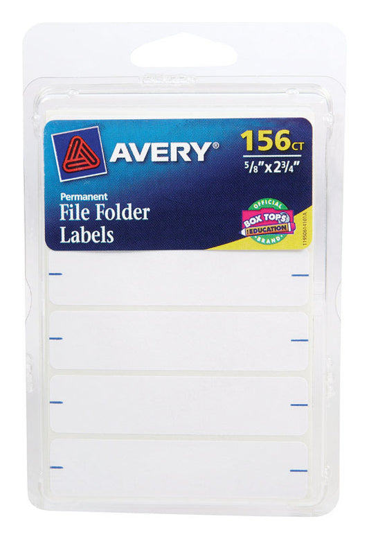 Avery White Tabbed File Folder 156 (Pack of 6)