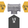 Bk Products 3/4 In. Fpt  X 3/4 In. Dia. Fpt Black Malleable Iron Reducing Tee
