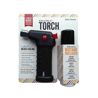 Bella Tavola Black ABS Plastic Mini Torch with Fuel 1.5 oz